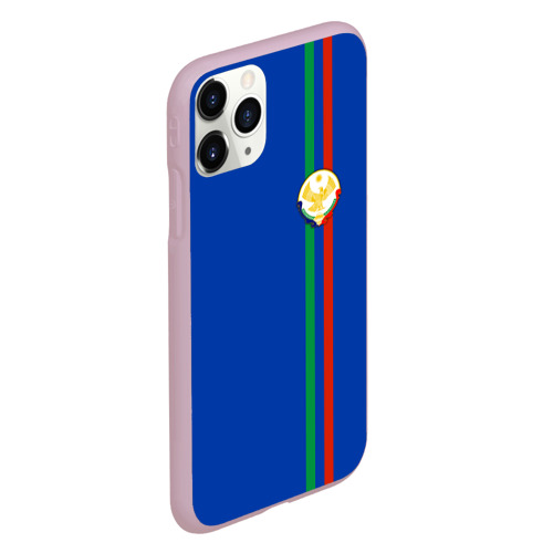 Чехол для iPhone 11 Pro матовый с принтом Дагестан, лента с гербом, вид сбоку #3