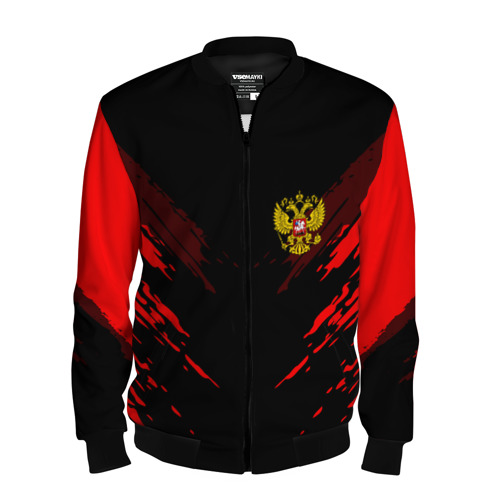 Мужской бомбер 3D Russia-sport collection RED, цвет черный