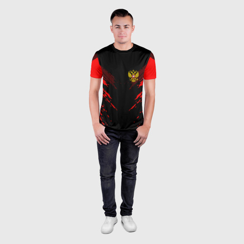 Мужская футболка 3D Slim Russia-sport collection RED - фото 4