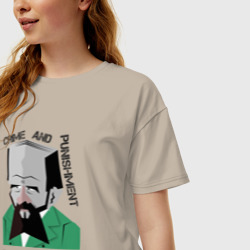 Женская футболка хлопок Oversize Достоевский - фото 2
