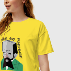 Женская футболка хлопок Oversize Достоевский - фото 2