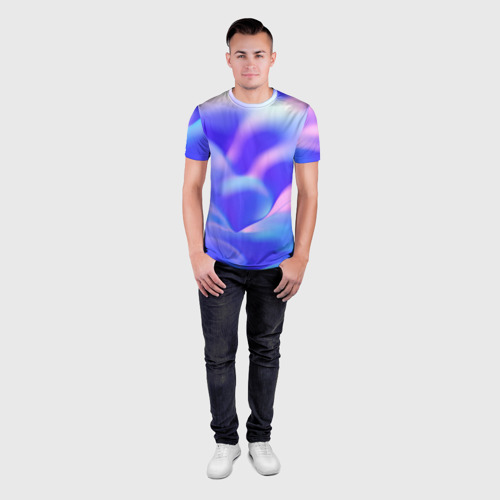 Мужская футболка 3D Slim Neon waves, цвет 3D печать - фото 4