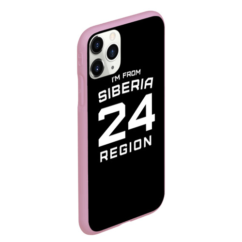 Чехол для iPhone 11 Pro Max матовый I'm from Siberia - Красноярск 24, цвет розовый - фото 3