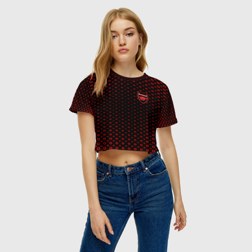 Женская футболка Crop-top 3D ARSENAL SPORT, цвет 3D печать - фото 3