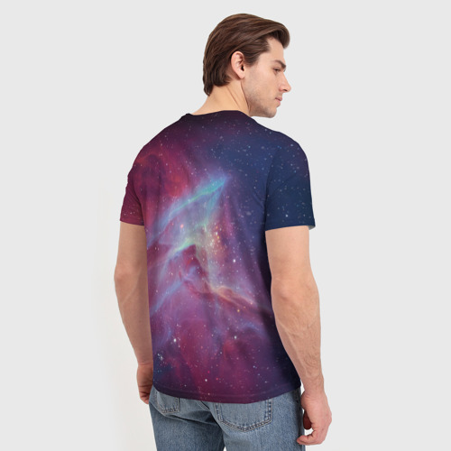 Мужская футболка 3D с принтом Космос, вид сзади #2