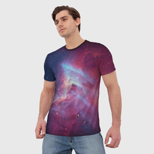 Мужская футболка 3D с принтом Космос, фото на моделе #1