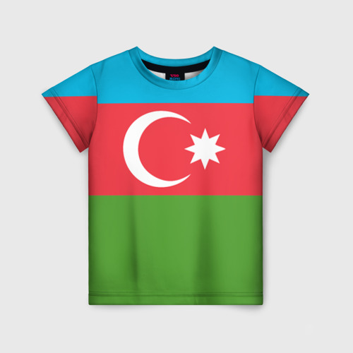 Детская футболка с принтом Азербайджан, вид спереди №1