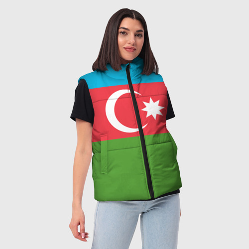 Женский жилет утепленный 3D Азербайджан, цвет красный - фото 3
