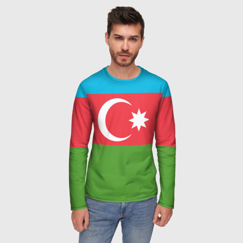 Мужской лонгслив 3D Азербайджан, цвет 3D печать - фото 3