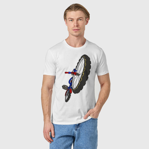 Мужская футболка хлопок Велосипед, цвет белый - фото 3