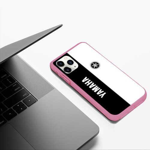 Чехол для iPhone 11 Pro Max матовый Yamaha, цвет малиновый - фото 5