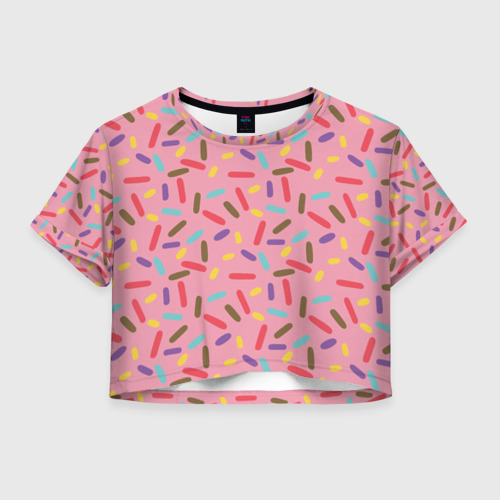 Женская футболка Crop-top 3D Спринклс, цвет 3D печать