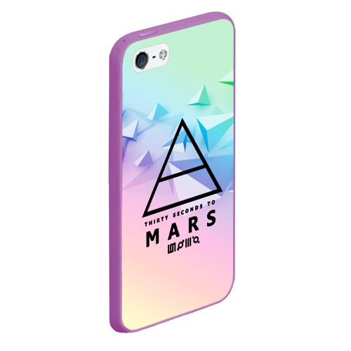 Чехол для iPhone 5/5S матовый 30 Seconds to Mars, цвет фиолетовый - фото 3