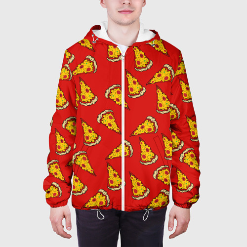 Мужская куртка 3D Pizza red, цвет 3D печать - фото 4