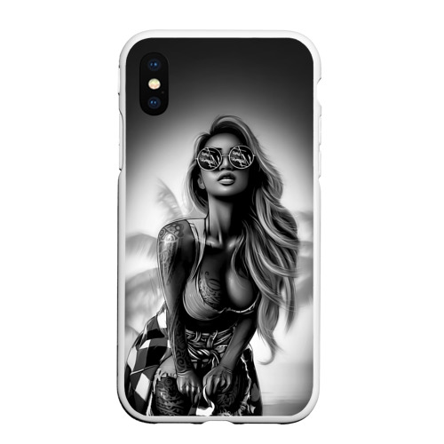 Чехол для iPhone XS Max матовый Trap girl, цвет белый