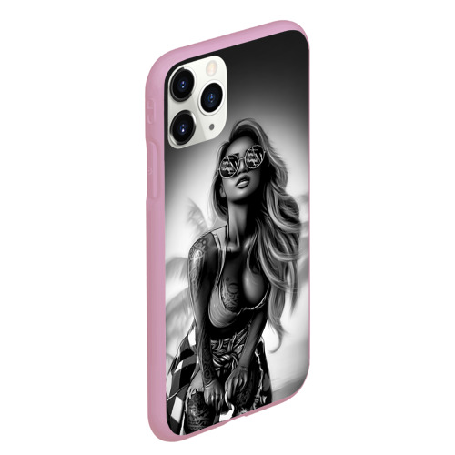 Чехол для iPhone 11 Pro Max матовый Trap girl, цвет розовый - фото 3