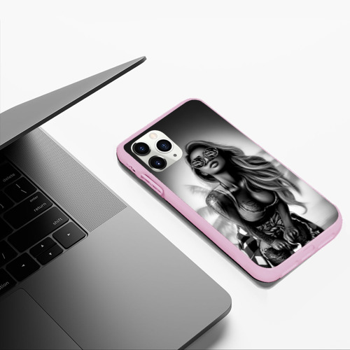 Чехол для iPhone 11 Pro Max матовый Trap girl, цвет розовый - фото 5