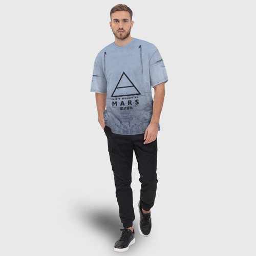 Мужская футболка oversize 3D 30 Seconds to Mars, цвет 3D печать - фото 5