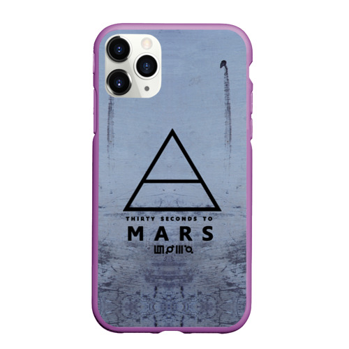 Чехол для iPhone 11 Pro Max матовый 30 Seconds to Mars, цвет фиолетовый