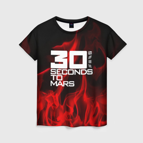 Женская футболка 3D 30 Seconds to Mars in fire