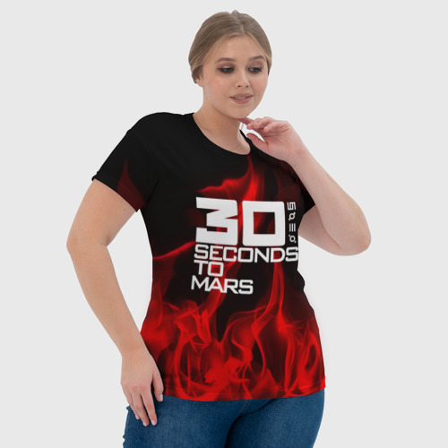 Женская футболка 3D 30 Seconds to Mars in fire, цвет 3D печать - фото 6