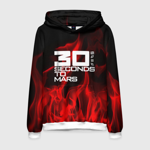 Мужская толстовка 3D 30 Seconds to Mars in fire