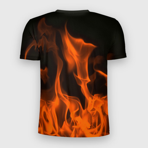 Мужская футболка 3D Slim Linkin park in fire, цвет 3D печать - фото 2