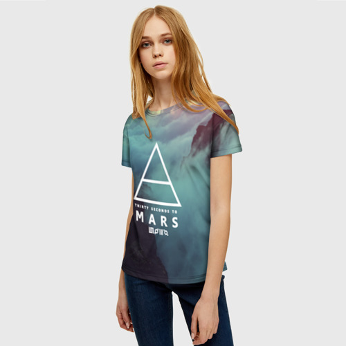 Женская футболка 3D 30 Seconds to Mars, цвет 3D печать - фото 3