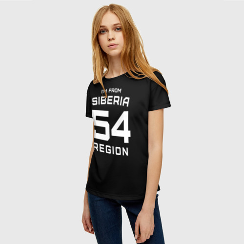 Женская футболка 3D i'm from Siberia(Я из сибири), цвет 3D печать - фото 3