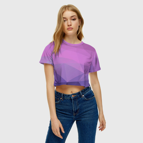 Женская футболка Crop-top 3D Абстракция, цвет 3D печать - фото 4