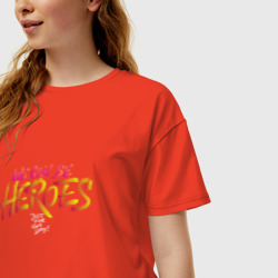 Женская футболка хлопок Oversize can be heroes - фото 2