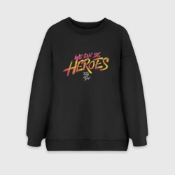 Женский свитшот oversize без начеса хлопок Can be Heroes