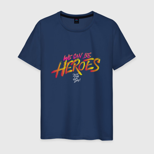 Мужская футболка из хлопка с принтом Can be Heroes, вид спереди №1