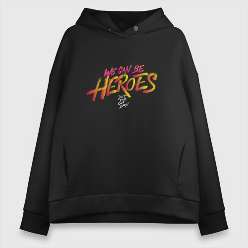 Женское худи Oversize хлопок Can be Heroes, цвет черный