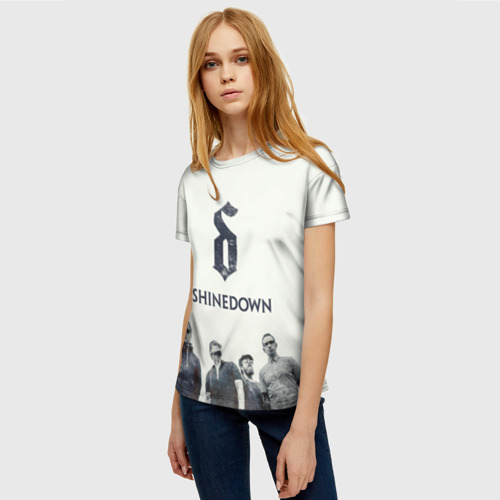 Женская футболка 3D Shinedown band, цвет 3D печать - фото 3