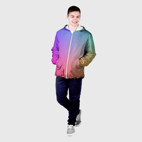 Мужская куртка 3D Абстракция Градиент Текстура, цвет 3D печать - фото 3