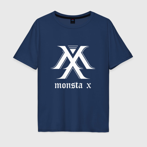 Мужская футболка хлопок Oversize MONSTA X_5, цвет темно-синий
