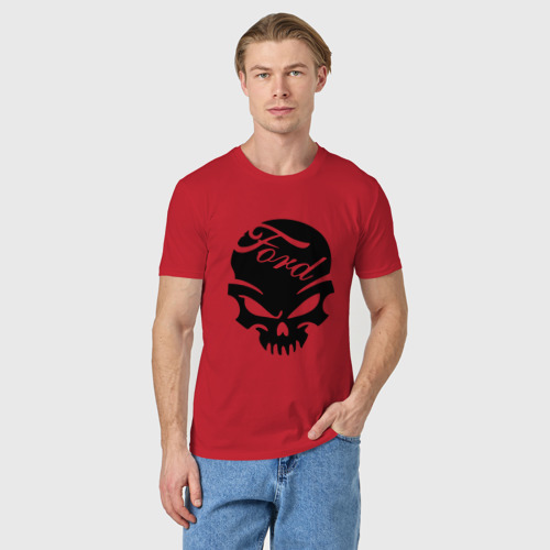 Мужская футболка хлопок Ford, цвет красный - фото 3