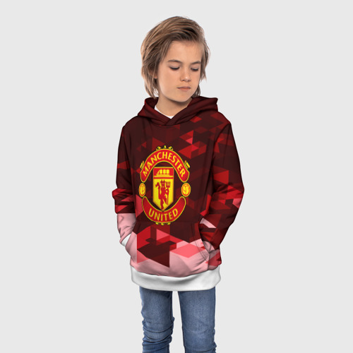 Детская толстовка 3D Manchester United Abstract , цвет белый - фото 3