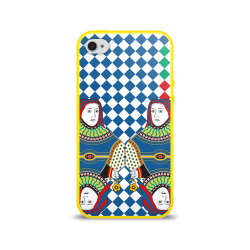 Чехол для Apple iPhone 4/4S силиконовый глянцевый Red Queen white blue green Фото 01 Чехол для Apple iPhone 4/4S силиконовый глянцевый Red Queen white blue green Фото 01