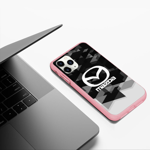 Чехол для iPhone 11 Pro Max матовый Mazda sport geometry, цвет баблгам - фото 5