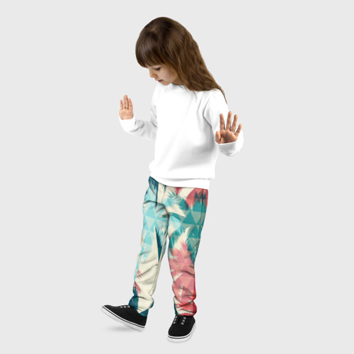 Детские брюки 3D Абстракция Пальмы Текстура, цвет 3D печать - фото 3