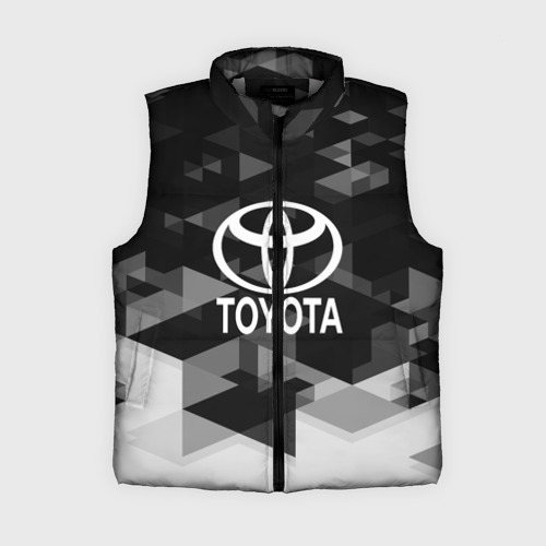 Женский жилет утепленный 3D Toyota sport geometry, цвет светло-серый