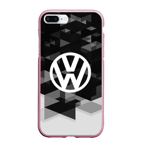 Чехол для iPhone 7Plus/8 Plus матовый Volkswagen sport geometry, цвет розовый