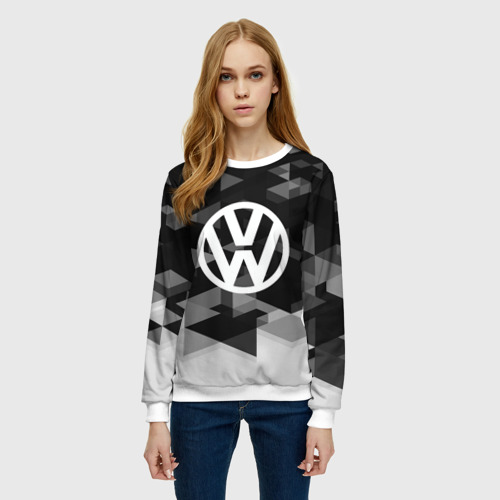 Женский свитшот 3D Volkswagen sport geometry, цвет 3D печать - фото 3