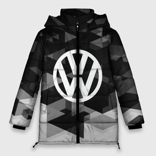 Женская зимняя куртка Oversize Volkswagen sport geometry, цвет черный