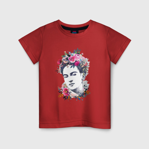 Детская футболка хлопок Фрида Кало, цвет красный
