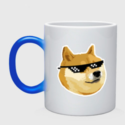 Кружка хамелеон Doge мем в deal with it очках