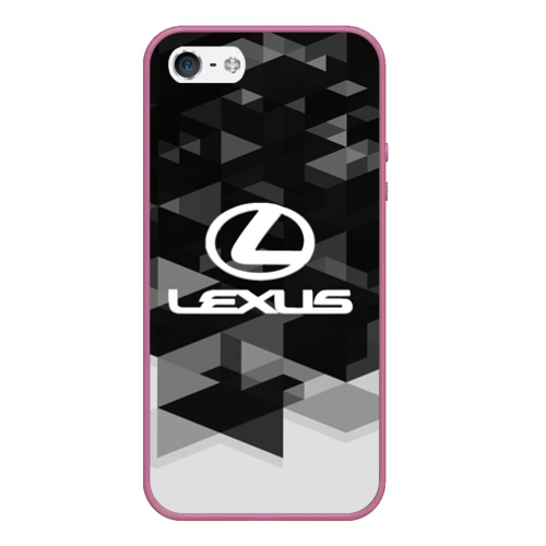 Чехол для iPhone 5/5S матовый Lexus sport geometry, цвет розовый