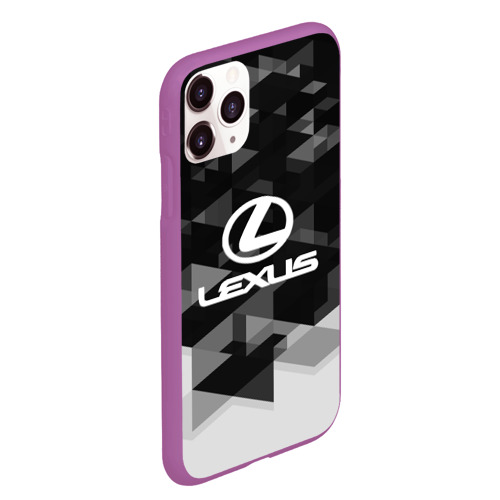 Чехол для iPhone 11 Pro Max матовый Lexus sport geometry, цвет фиолетовый - фото 3